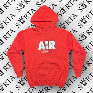 VTG 80s/90s Nike Air Jordan Jumpman Hoodie Custom Homemade Sweatshirt Size M Red